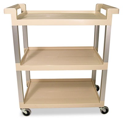 Service Cart, 3-Shelf, 16-1/4w x 31-1/2d x 36h, Beige