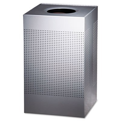 Designer Line Silhouettes Receptacle, Steel, 29 gal, Silver Metallic