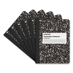 Composition Book College Rule Black/White Marble 9.75x7.5 100 Pages 6/PKG