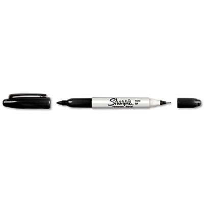 Marker Sharpie Permanent Twin Tip (Fine/Ultra-Fine) Black 12/BX