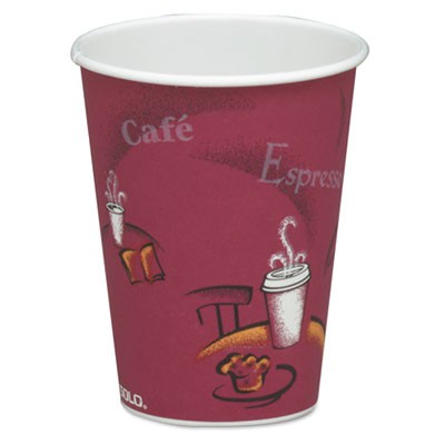 Bistro Design Hot Drink Cups, Paper, 8 oz, Maroon
