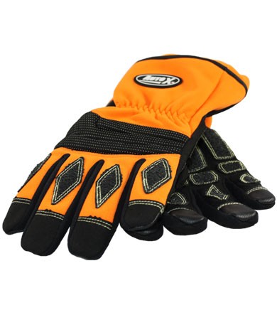 AutoX Extracation, Orange w/ Black Padding, S, Non-Melt Fingertips Size Small