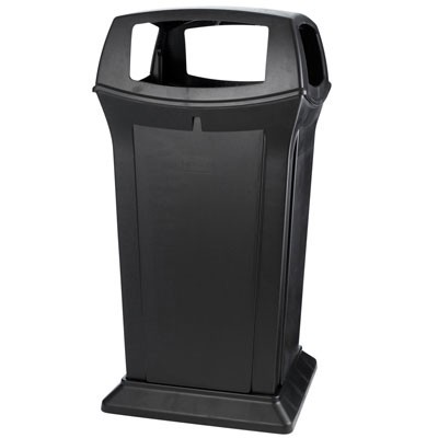 Ranger Fire-Safe Container W/4 Open Sides, Square, Struc. Foam, 65 gal, Black