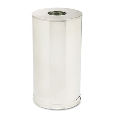 European Metallic Drop-In Top Receptacle, Round,15 gal, Stainless Steel