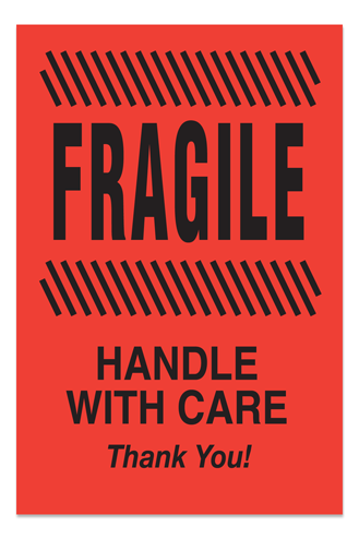 Label 4x6 'Fragile Handle With Care' 500/RL