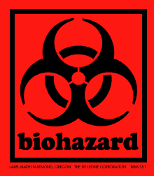 Biohazard Labels 1¾" x 2" 500/RL