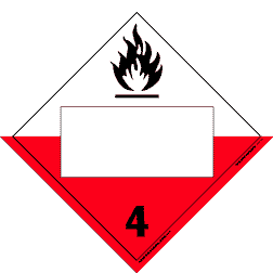 D.O.T. 4-digit placards - class 4 flammable solids tagboard Packaged-25