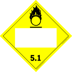 D.O.T. 4-digit placards - class 5 oxidizer & organic peroxide tagboard Packaged-25