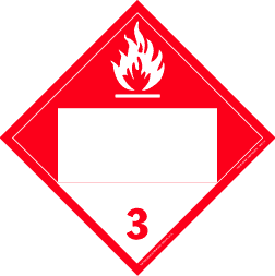 D.O.T. 4-digit placards - class 3 flammable liquids tagboard Packaged-25