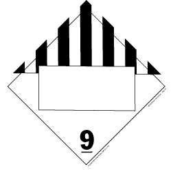 D.O.T. 4-digit placards - class 9 miscellaneous dangerous goods tagboard Packaged-25