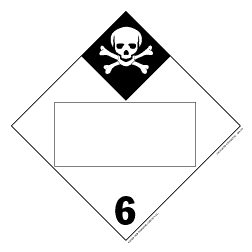 D.O.T. 4-digit placards - class 6 poisonous & infectious substances vinyl Packaged-25