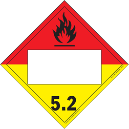 D.O.T. 4-digit placards - class 5 oxidizer & organic peroxide Vinyl Packaged-25