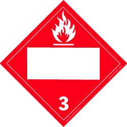 D.O.T. 4-digit placards - class 3 flammable liquids vinyl Packaged-25