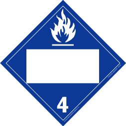 D.O.T. 4-digit placards - class 4 flammable solids vinyl Packaged-25