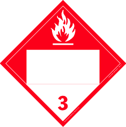 D.O.T. 4-digit placards - class 3 flammable liquids vinyl Packaged-25