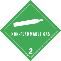 Label 4x4 "Non-Flammable Gas 2" Green 500/RL