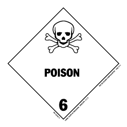 Hazardous Material Labels - class 6 poisonous & infectious substances 4" x 4" 500/RL