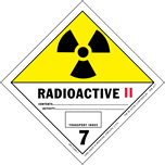 I.A.T.A. Dangerous Goods Labels - class 7 radioactive 4"" x 4"" 500/RL