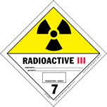 I.A.T.A. Dangerous Goods Labels - class 7 radioactive 4" x 4" 500/RL