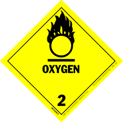 Hazardous Material Labels - class 2 gases 4" x 4" 500/RL