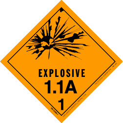 Hazardous Material Explosive Labels 4" x 4" 500/RL