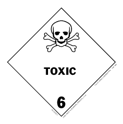 Hazardous Material Labels - class 6 poisonous & infectious substances 4" x 4" 500/RL