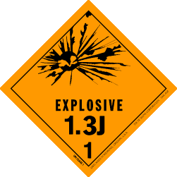 Hazardous Material Explosive Labels 4" x 4" 500/RL