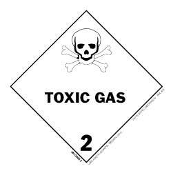 Hazardous Material Labels - class 2 gases 4" x 4" 500/RL