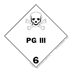 Hazardous Material Labels - class 6 poisonous & infectious substances 4" x 4" (vinyl) 500/RL