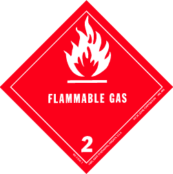 Hazardous Material Labels - class 2 gases 4" x 4" (vinyl) 500/RL