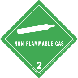 Hazardous Material Labels - class 2 gases 4" x 4" (vinyl) 500/RL