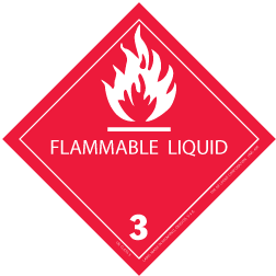 Label 4x4 "Flammable Liquid 3" Red 500/RL