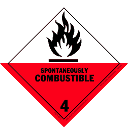 Hazardous Material Labels - class 4 flammable 4" x 4" (vinyl) 500/RL
