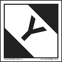 Label Vinyl 5x5 "Y" Blk/Wht 100/PKG