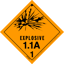 Hazardous Material Explosive Labels 4" x 4"  (vinyl) 500/RL