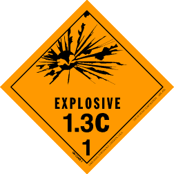 Hazardous Material Explosive Labels 4" x 4" (vinyl) 500/RL