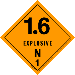 Hazardous Material Explosive Labels 4" x 4"  (vinyl) 500/RL