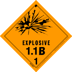 Hazardous Material Explosive Labels 4" x 4" (vinyl) 500/RL