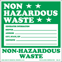Hazardous Warning Labels 6" x 6" (paper) 100 labels/pkg/sheeted