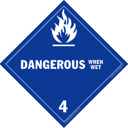 Hazardous Materials Placards - class 4 flammable solids tagboard Packaged-25