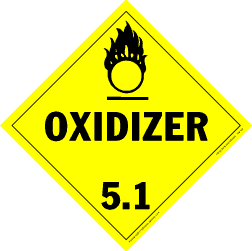 Hazardous Materials Placards - class 5 oxidizer & organic peroxide tagboard Packaged-25