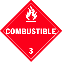 Hazardous Materials Placards - class 3 flammable liquids tagboard Packaged-25