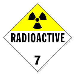 Hazardous Materials Placards - class 7 radioactive tagboard Packaged-25