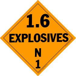 Hazardous Materials Placards- - class 1.6 explosives 10¾" x 10¾" (tagboard) Packaged-25