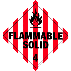 Hazardous Materials Placards - class 4 flammable solids vinyl Packaged-25