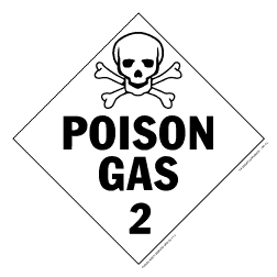 Hazardous Materials Placards- - class 2 gases vinyl Packaged-25