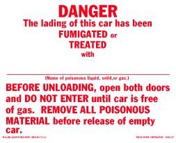 D.O.T. placards - misc - fumigant placard 10" x 8" Packaged-25