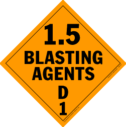 Hazardous Materials Placards- - class 1.5 explosives 10¾" x 10¾" (vinyl) Packaged-25