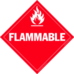 Subsidiary Risk Placards - class 3 flammable liquids vinyl Packaged-25