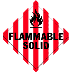 Subsidiary Risk Placards - class 4 flammable solids vinyl Packaged-25